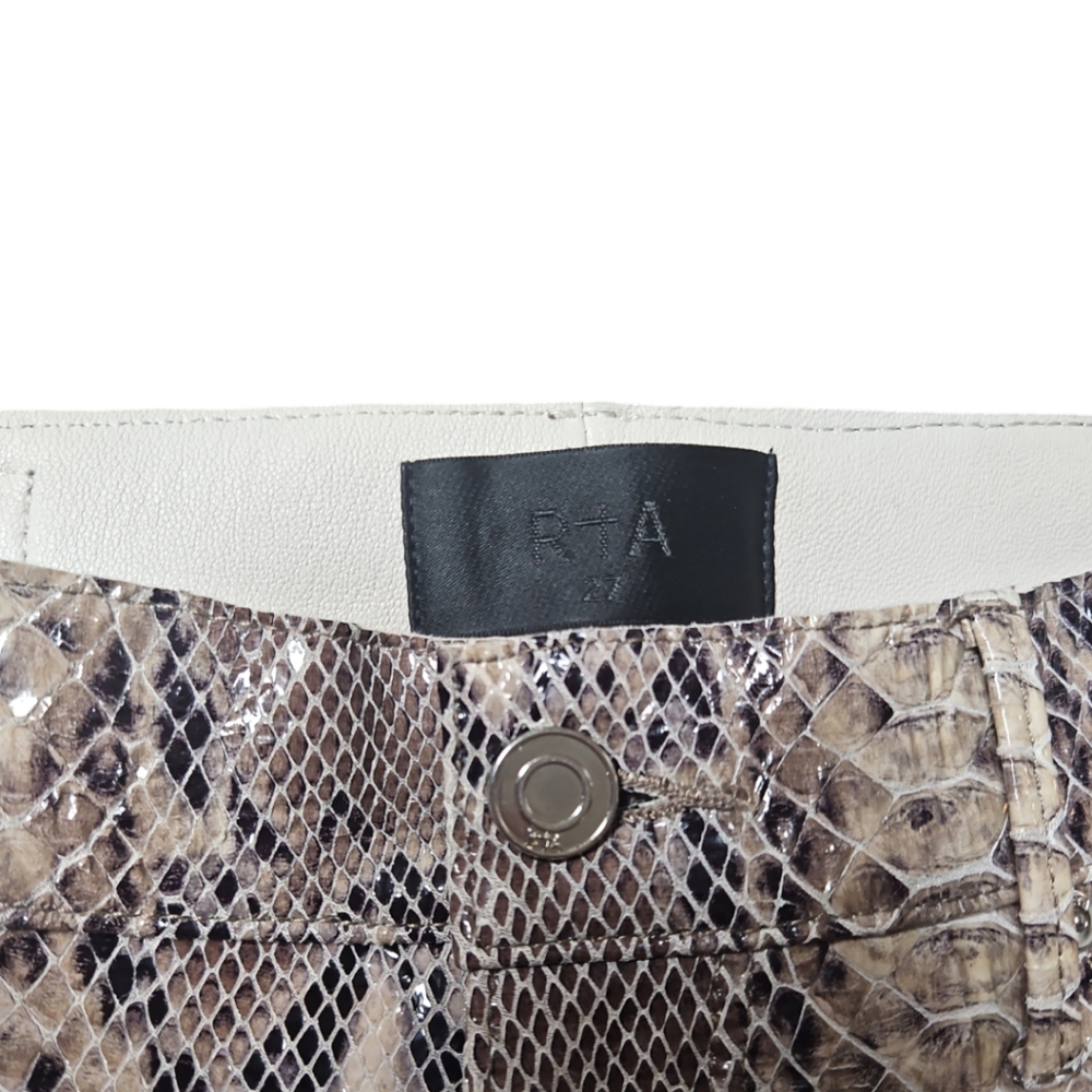 Rta | Madrid Python Embossed Lambskin Leather Pan… - image 6